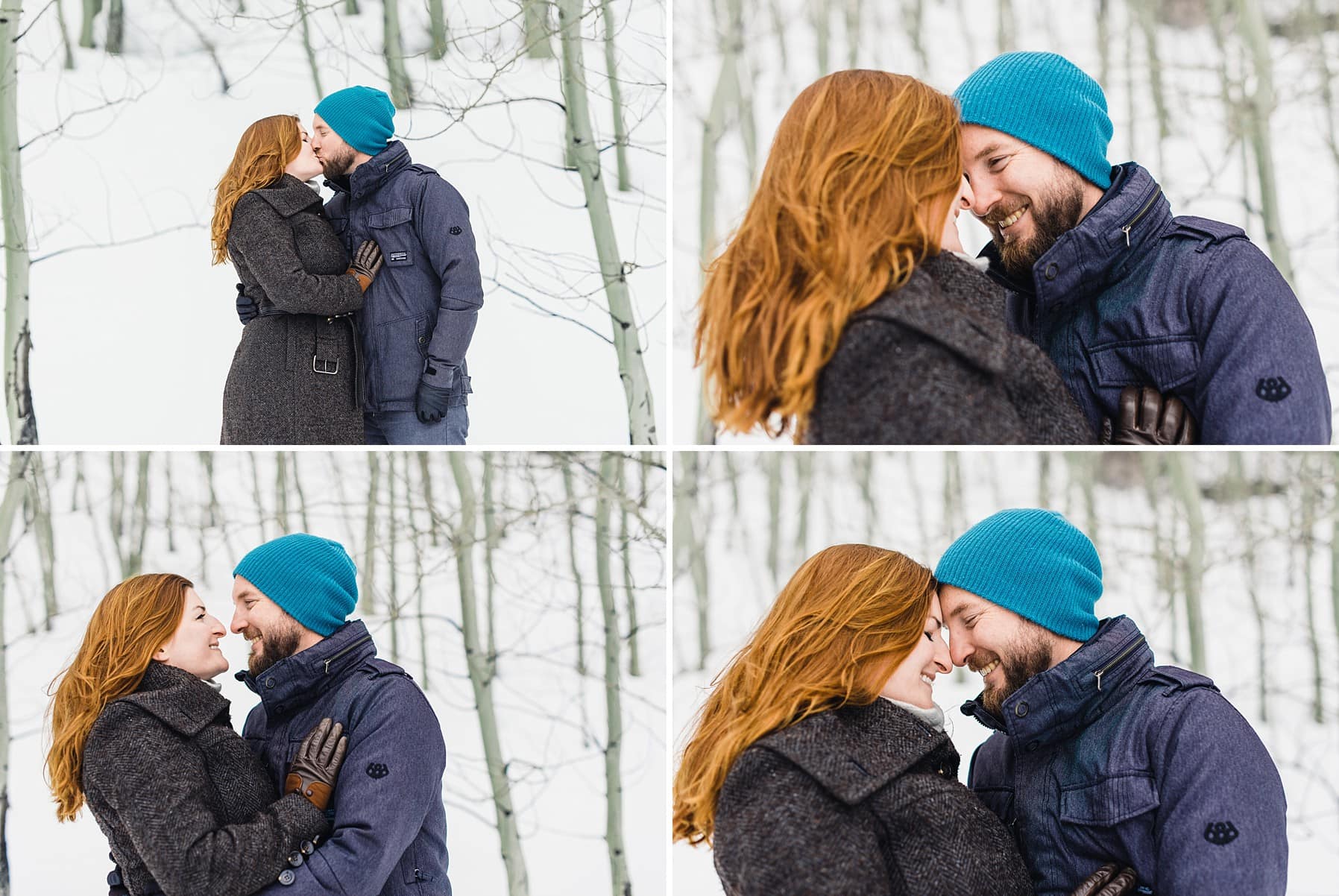Jackson Wyoming snowy engagement session