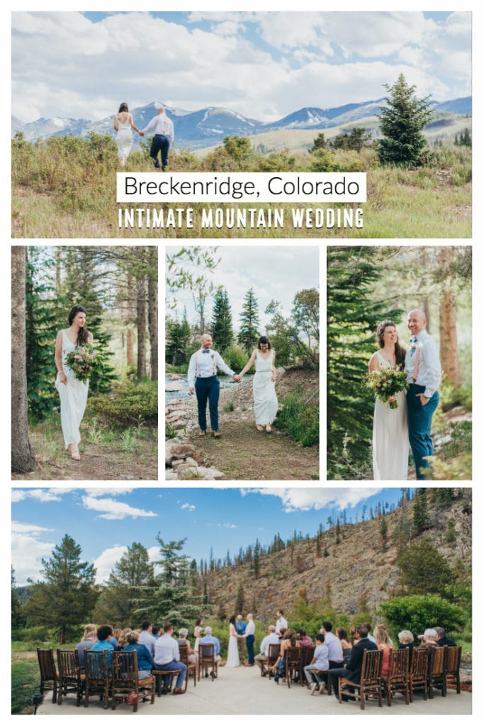 Beautiful outdoor wedding in Breckenridge, Colorado. The couple had their small ceremony at a vacation rental home by a river amongst the mountains. This intimate wedding was simple, but naturally beautiful!